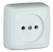 Розетка наружная с изоляционной пластиной белая - РА16-103 HEGEL