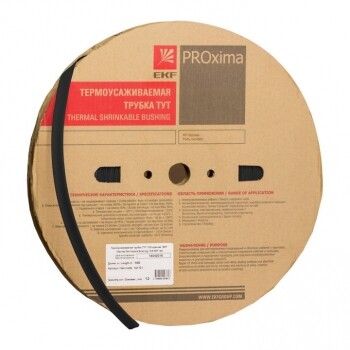 Термоусаживаемая трубка ТУТ нг 5/2,5 черная рулон PROxima | tut-5-b EKF