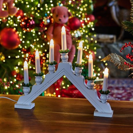 Фигура Новогодняя горка 39,5х30,5см 7 миниламп накаливания Теплый белый свет Корпус Материал дерево UDL-L7301-007/SWA/WW WHITE BRIDGE - UL-00007389 Uniel