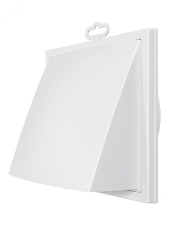 Выход стенной вытяжной с обратным клапаном 190х190 фланцем D150/160, из ASA пластика, цвет Белый - 1919К15.16ФВ ЭРА 24241