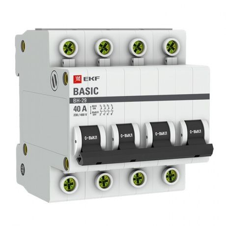 Выключатель нагрузки модульный ВН-29 4P 40А EKF Basic | SL29-4-40-bas