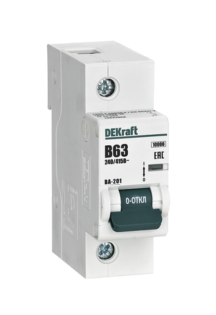 Автоматический выключатель 1Р 63А х-ка B ВА-201 10кА | 13033DEK DEKraft APC