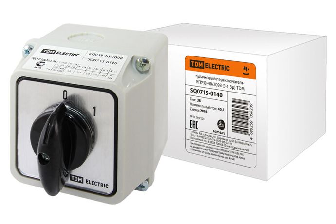 Кулачковый переключатель КПУ38-40/2098 (0-1 3р) - SQ0715-0140 TDM