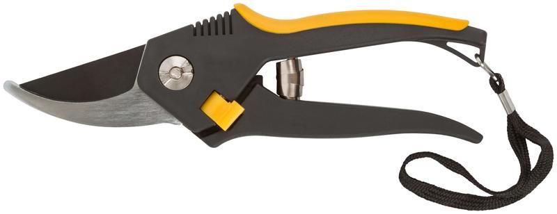 Секатор ''Люкс'', режущие кромки внахлест, тефлон.покрытие лезвий, прорезиненные ручки 200 мм - 77093 РОС