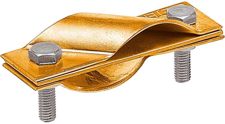 Зажим заземления стержень - диагональный, латунь|90531-1|Ezetek