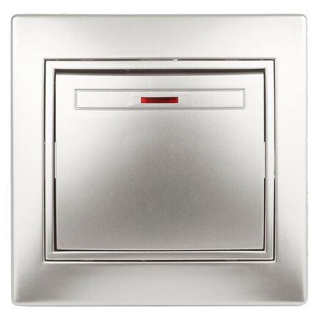 Выключатель 1-кл. СП Plano 10А IP20 1-102-03 250В с подсветкой алюм. Intro Б0030034 ЭРА