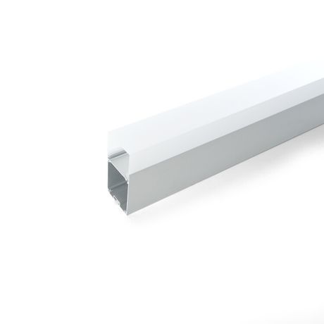 Профиль алюминиевый накладной, серебро, CAB266 с матовым экраном, 2 заглушками, 4 крепежами в комплекте | 10377 FERON