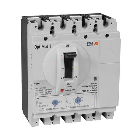 Выключатель автоматический для защиты двигателя OptiMat T250V M-M 100A 3P | 356669 КЭАЗ