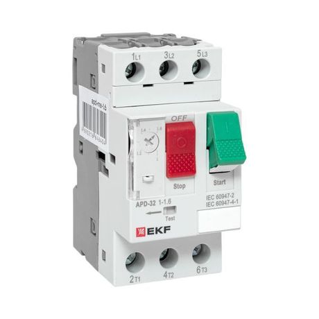 Выключатель автоматический для защиты двигателя АПД-32 1.0-1.6А EKF apd-me-1.6