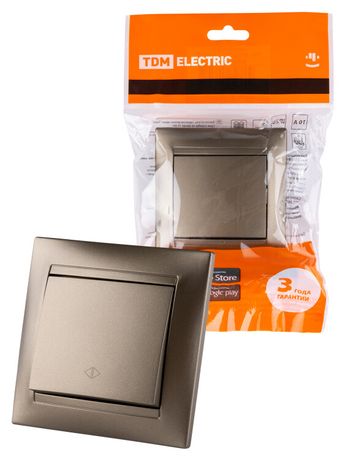 Перекрестный выключатель 1-кл. 10А бронза "Лама" | SQ1815-0736 TDM