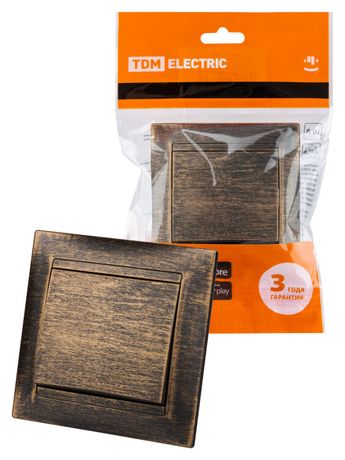 Выключатель на 2 направления 1 кл. 10А старинная бронза "Лама" | SQ1815-0748 TDM