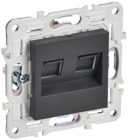 Розетка компьютерная двойн. RJ45 кат.5E SKANDY SK-K03T титан IEK SK-K20-1-K48