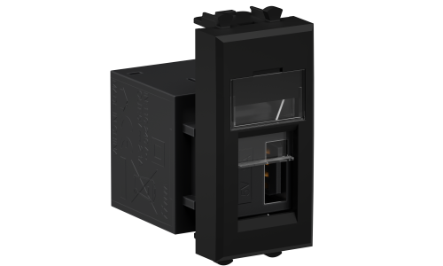 Розетка USB 2.0 1мод. Avanti "Черный матовый" тип А-А модульная DKC 4412401 ДКС