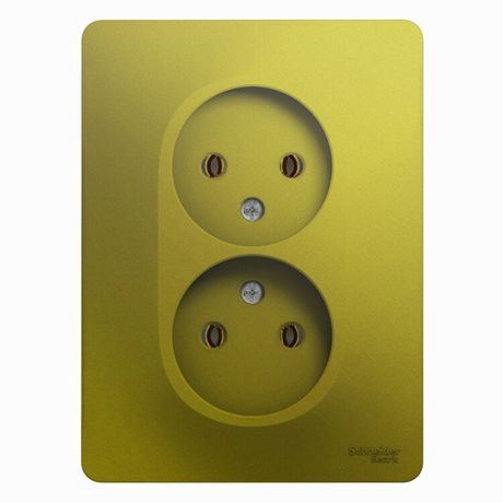Розетка 2-м СП Glossa 16А IP20 250В без заземл. в сборе фисташк. SE GSL001020 APC