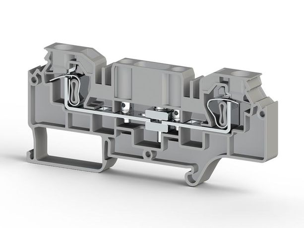 Клеммник пружинный измерительный с 2-мя тест.разъемами 6кв.мм сер. WGO 5 Klemsan 376190
