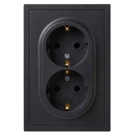 Розетка 2-м с заземл. СП 16А IP20 250В Galaxy антрацит MC Б0070685 MC арт. Б0070685