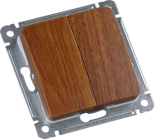 Механизм переключателя СП 2-кл 16А 250В дуб HEGEL ВС10-4621-05