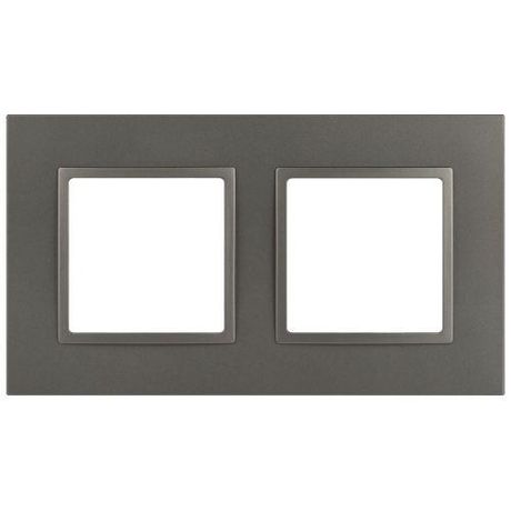 Рамка для розеток и выключателей Elegance 14-5012-16 Classic, на 2 поста, титан | Б0065825 ЭРА