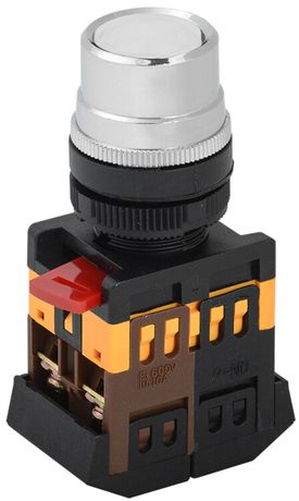 Кнопка белая ABLF-22 1з+1р с подсветкой неон 240В - BBT10-ABLF-K01 IEK