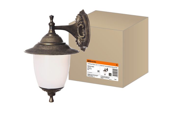 Светильник садово-парковый Прага Эл-11-71-1Б 60 Вт Е27 настенный вниз бронза | SQ0330-0505 TDM
