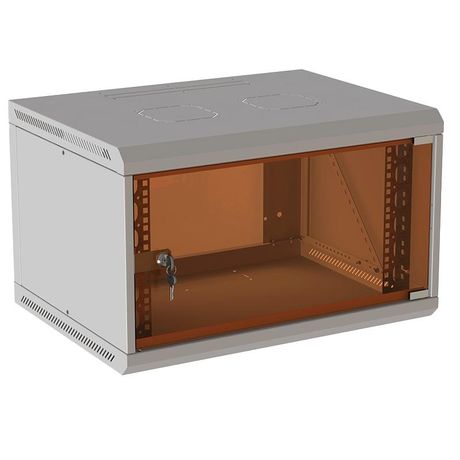 Шкаф настенный 19' 9U 600х450мм стеклянная дверь (без задн. стенки) RAL 7035 - 05-1093 Net.on