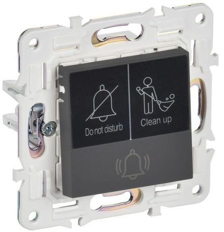 Кнопка звонка SKANDY 10А SK-V17G для отелей с индикацией графит IEK SK-V14-2-10-K53