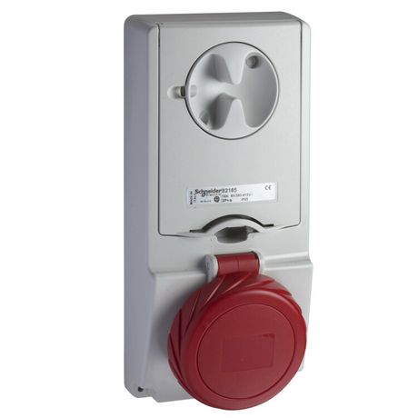 ПАНЕЛЬНАЯ РОЗЕТКА UNIKA С ДЕРЖ ПРЕДОХР 32A 3P-E 380-415 IP65 | 82196 Schneider Electric