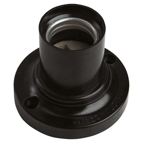 Патрон Е27 потолочный прямой 250V 4A карболит латунь черный размер 71*55 мм | 41042 FERON LH83