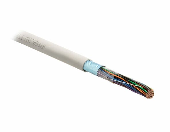 Кабель витая пара экранир. F/UTP кат.3 25 пар 24 AWG ОЖ solid экран-фольга PVC 20град.C-+50град.C FUTP25-C3-S24-IN-PVC-GY сер. Hyperline 19960