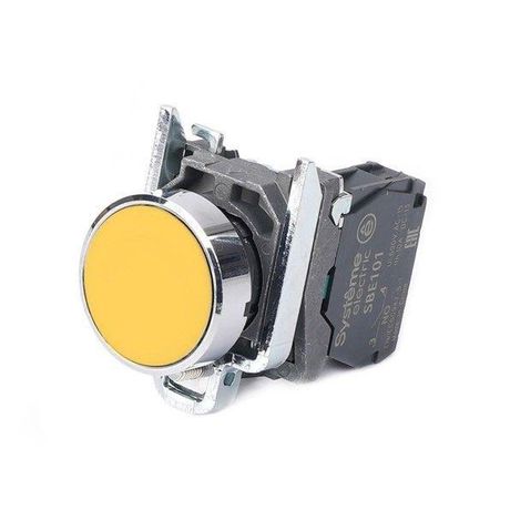 Кнопка модульная SB4 в сборе 22мм с возвратом металл 1НО желт. SE SB4BA51 APC