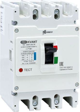 Выключатель автоматический PRO.KVANT TM-250S 3P 180А 50кА в литом корпусе с термомагнит. расцеп. Контактор KV0000079 Legrand