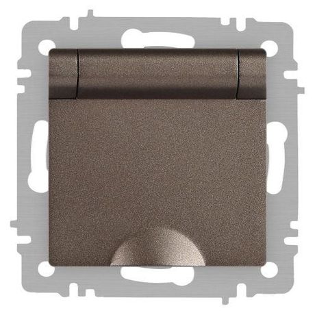 Розетка однофазная скрытого монтажа, в рамку с заземлением без шторок бронза крышкой 16А 250В IP20 винтовые зажимы 6-203-08 Intro Accent - Б0063436 ЭРА
