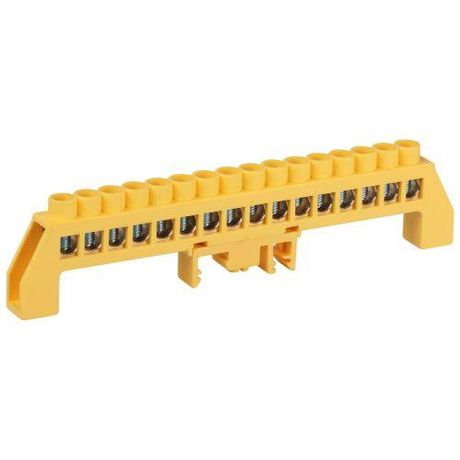 Шина NO-224-120 PE земля в комбинированном изоляторе на DIN-рейку ШНИ-8х12-16-Д-желтый | Б0062935 ЭРА