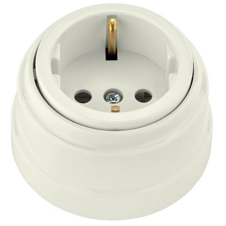 Розетка 1-м ОП РЕТРО 16А с заземл. Bylectrica РА16-0202 бежевый