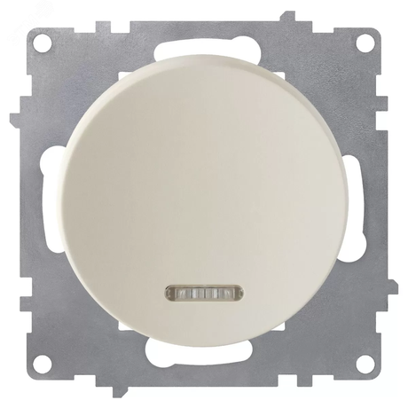 Выключатель одинарный с подсветкой, цвет бежевый (серия Florence) - 2172801 ССТ