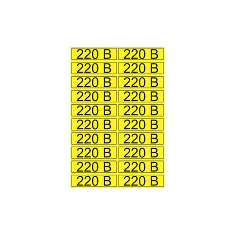 Наклейка знак электробезопасности ''220 В '' 15х50 мм (20 шт на листе), REXANT - 56-0007-1 MEET