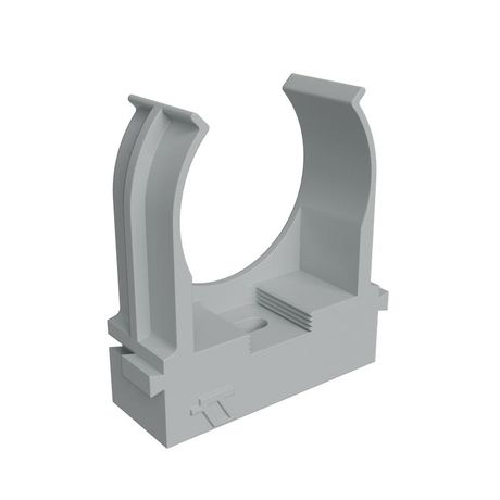 Держатель для труб (клипса) KM-KKPM-32 d32мм прямого монтажа сер. (уп. 50шт) КМ LO67233 КМ-Профиль