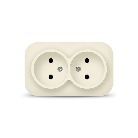 Розетка двухместная серия IONICH, б/з, о/у, 16А, 220В, слоновая кость (ivory) - 1427 Союз