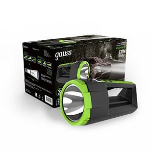 Фонарь прожекторный светодиодный LED 17 Вт 900 Лм модель GFL702 черный c Li-ion аккумулятором 10000 мАч диммируемый Gauss - GF702