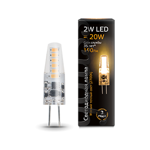 Лампа светодиодная LED 2 Вт 190 лм 3000К AC220-240В G4 капсула теплая силиконовая Black Gauss - 107707102