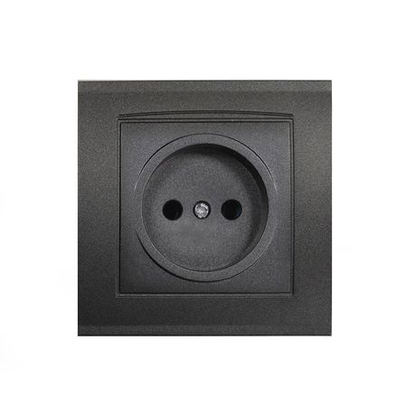 Розетка одноместная серия Бриллиант без заземления, скрытой установки, 16А, 220В, механизм, графит - 7947588-Gr Союз