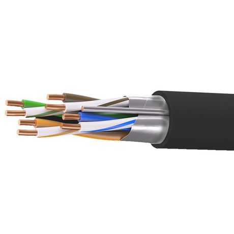 Кабель витая пара кат. 5E экранированный F/UTP 4 пары нг(А)-HF для внеш./внутр. прокладки катушка 305м черн. DKC RN5EFUK01UBK ДКС