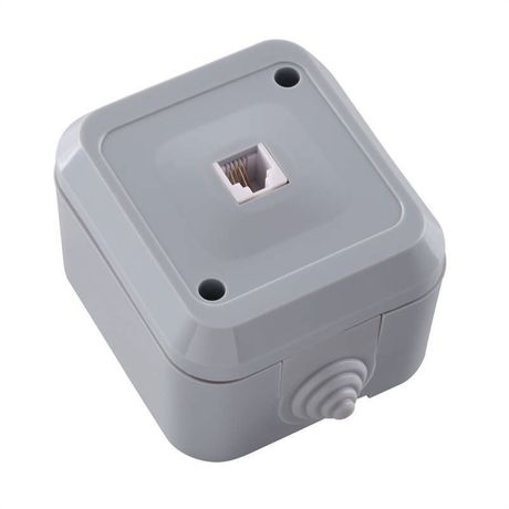 Розетка телефонная 1-м ОП 16А IP44 евро стандарт п/герм. сер. Makel 18114