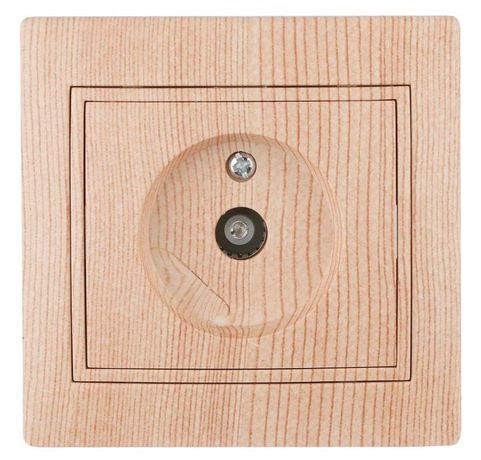 Розетка телевизионная одиночная TV СП Plano 1-301-11 IP20 сосна Intro Б0030081 ЭРА