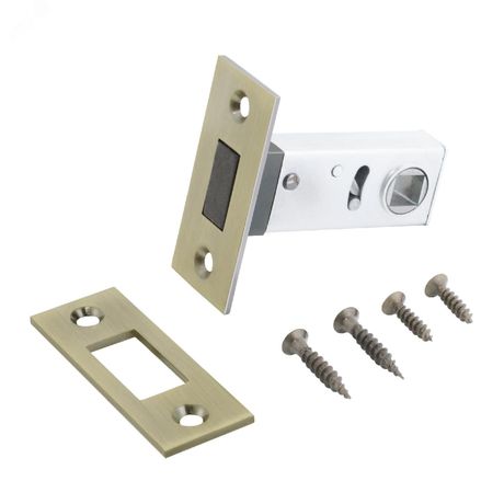 Защёлка АЛЛЮР АРТ L50-8M AB ст.бронза магнитная б/ручек - 11578 ПТК