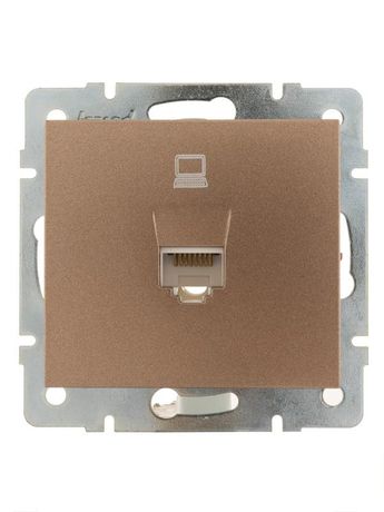Механизм розетки компьютерной Rain RJ45 матов. бронз. LEZARD 703-3188-139