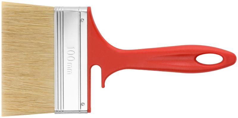Кисть флейцевая "Крафт" 100мм натур. свет. щетина пластик. ручка с выемкой КУРС 00845