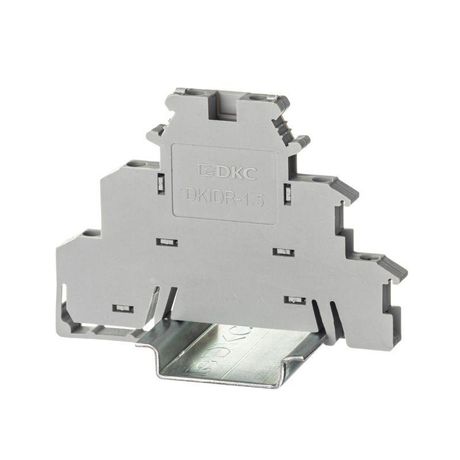 Клемма трехуровневая, винтовой зажим, 6 точек подключения, 2.5 кв.мм, серая | DKIDR-1.5 DKC ДКС