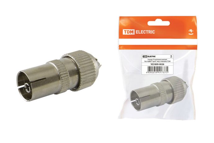 Гнездо TV антенное металл без пайки "орех", инд. упаковка | SQ1809-0026 TDM