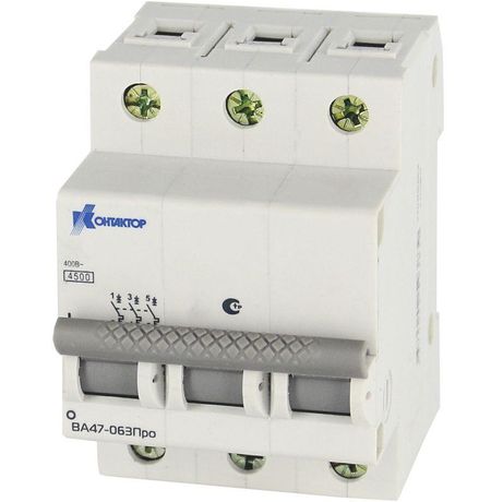 Выключатель автоматический ВА47-063Про, 3П, 10A, Icu-4,5kA, х-ка В | 7000045 Контактор (Legrand)